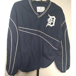 Vintage Detroit Tigers jacket Mens Size med Baseball pullover windbreaker blue